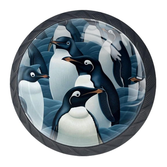 4 Pcs Penguin Knobs for Kitchen Cabinet Cupboard Dresser Bookcase Drawer Pulls Handles Round Home Decor