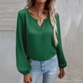thumbnail image 4 of Womens Fashion Tops Loose Chiffon Shirts Temperament Solid Color Long Sleeves Bottoming Shirts for Everyday Wear, 4 of 8