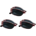 thumbnail image 6 of 3 Pairs Sunglasses Foldable with Blue Light Blocking lens Compact Folding Glasses for Women (Red, No Magnification), 6 of 6