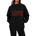 thumbnail image 2 of Yievot Valentines Sweatshirts for Women Oversized Casual Mock Neck Pullover Sweatshirts Long Sleeve Holiday Vacation Graphic Tops, 2 of 5