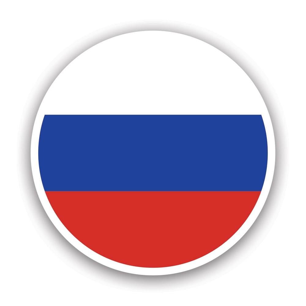 Round Russian Flag Sticker Decal - Self Adhesive Vinyl - Weatherproof -  Made in USA - russia federation circle 