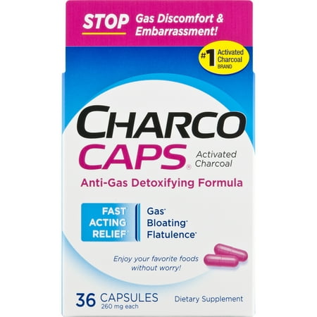 CharcoCaps Anti-Gas Formula Capsules, 36 ea