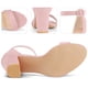 thumbnail image 4 of Sandalias de tacón grueso con punta abierta y correa en el tobillo para mujer Rosa 40, 4 of 6