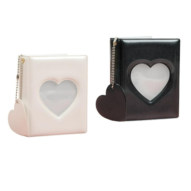 Álbum de 2 piezas, carpeta de tarjetas fotográficas de Color sólido, estuche para tarjetas, soporte para tarjetas fotográficas de 3 pulgadas, libro pa En blanco y negro Gloria Libro titular de la tarjeta fotográfica