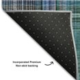 thumbnail image 3 of Addison Rugs Mayfield Washable Transitional Plaid Teal Rectangle Rug, 3' x 5', 3 of 6