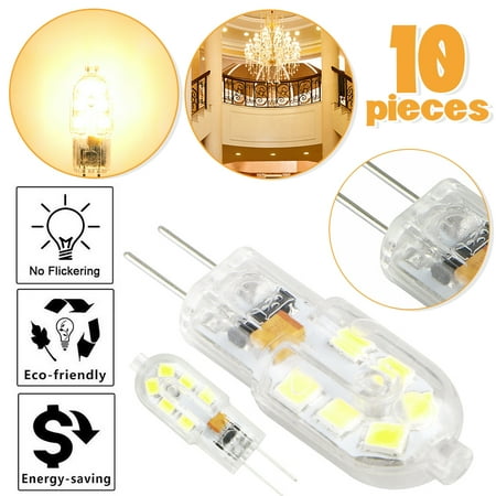 

LNGOOR 10pcs G4 LED Bulbs Bi-Pin Base Lights 12V Bulb Replacement Landscape Bulbs 6000K (Warm White)