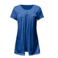 thumbnail image 2 of Gibobby Blusas Holgada Blusas sueltas diarias con botones de manga larga para mujer（Azul， S), 2 of 4
