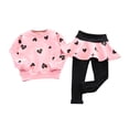 thumbnail image 5 of URMAGIC Spring Toddle Kids Little Girls Love Heart Sweatershirt Tops+Skirt Leggings Outfit Sets, 5 of 7