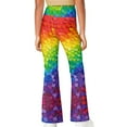 thumbnail image 3 of DISNIMO Colorful heart Flare Leggings for Girls Flare Leggings Size 5-6 Long Bell Bottoms for Girls Flare Leggings Kids Bell Bottom Yoga Pants Kids High Waisted Leggings Flare Pockets, 3 of 7