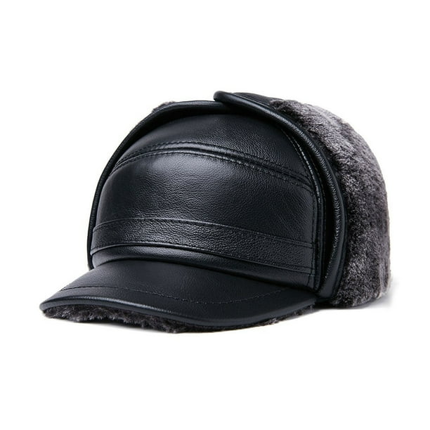 Gorro de invierno de cuero Sonducket estilo Vintage gris negro L{55-56}