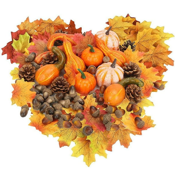 Cono De Pino De Hoja De Arce De Calabaza Artificial Para Decoración De Halloween Pequeña Calabaza Bonita Cosecha De Otoño Decoración De Fiesta De Acción De Gracias matsuzay HA042643-02