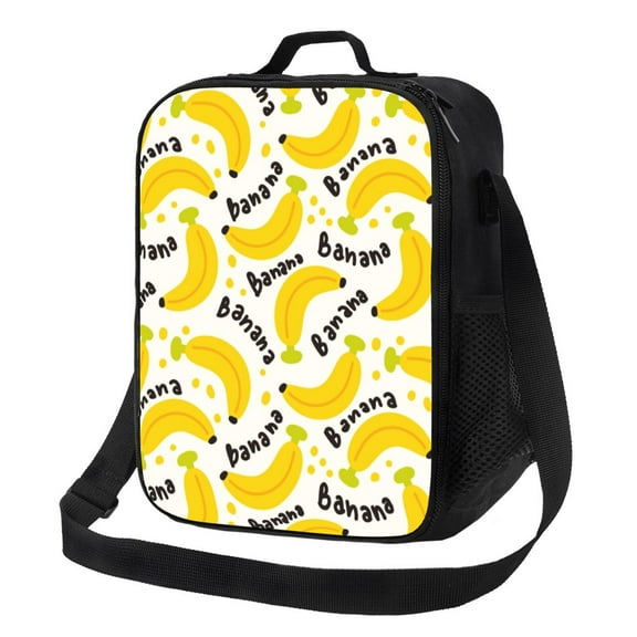 Lsque Banana Fruit Lunch Bag Lunch Box for Women Men Reusable Insulated Lunch Tote Bag,Leakproof Thermal Cooler Sack Food Handbags Case High Capacity