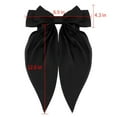 thumbnail image 5 of Silky Satin Hair Bows 2 Pcs Big Large Hair Bows for Women Hair Ribbons Oversized Long Tail Black/Red Hair Bow Hair Barrettes French Soft Ribbon Barrettes Metal Clips Bowknot Aesthetic Hairclips, 5 of 7