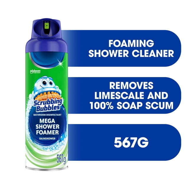 Scrubbing Bubbles® Mega Shower Foamer, Removes Soap Scum from Tubs, Shower Walls and More, Rainshower Scent, 567g