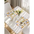 thumbnail image 5 of Sunflowers Placemats Set of 6, Spring Gnomes Hydrangea Daisy Flowers Pink Plaid Placemats for Dining Table, Place Mats for Kitchen Tabletop, Waterproof Wipeable Dining Table Mats Set, 5 of 9