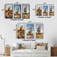 thumbnail image 4 of Designart "Gold Oil Rigs landscapes In Texas III" Cityscapes Framed Wall Art Set Of 3 - Gold Oil Rigs / Fields Frame Gallery Set For Office Decor, 4 of 6