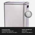 thumbnail image 5 of 2 x 4 Gallon (2 x 15 L) Trash Can, Dual Compartment Waste Bin with Removable Inner Bucket, Stainless Steel Step Rubbish Bin with Soft-Close Lid for Kitchen, Dining Room, 5 of 7
