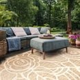 thumbnail image 6 of SAFAVIEH Courtyard Chester Floral Indoor/Outdoor Area Rug, 5'3" x 7'7", Coffee/Sand, 6 of 15