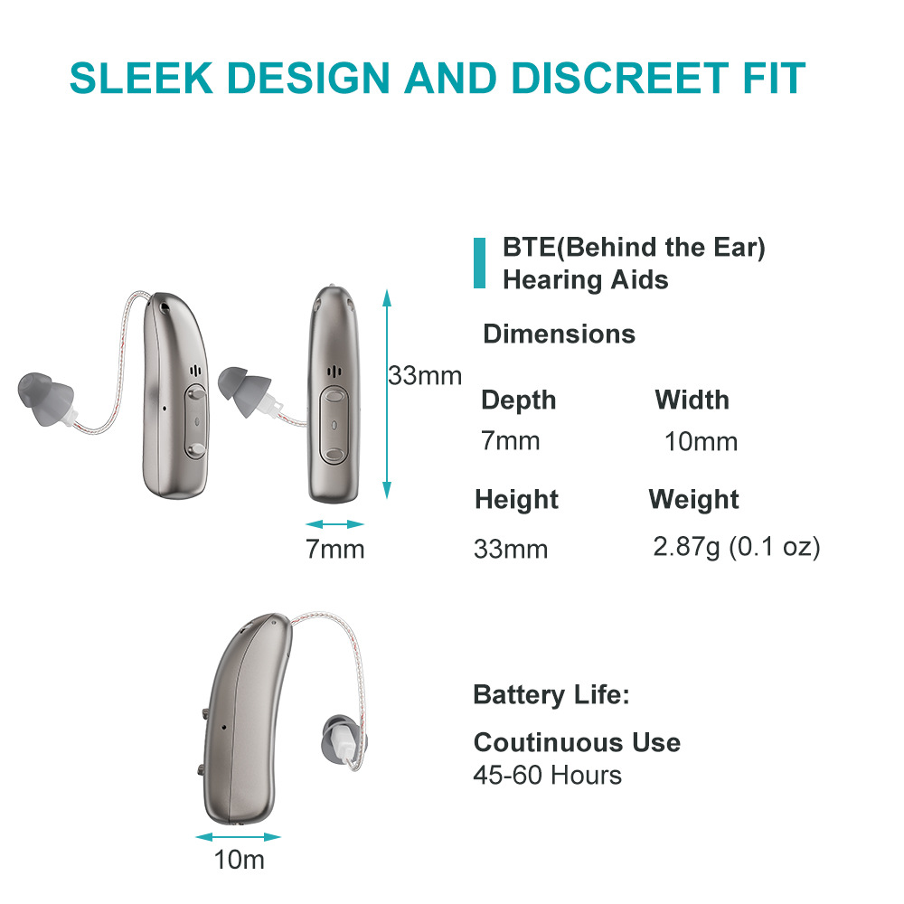 Hearing Aids, Hearing Aids for Seniors,16 Channel Rechargeable Hearing Amplifiers with Noise Cancelling, Volume Adjustment, Simple to Operate and Hear Clear Sound