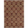 thumbnail image 6 of 5' X 7' Red And Gold Oriental Power Loom Stain Resistant Area Rug, 6 of 6