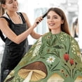 thumbnail image 6 of Mushroom Flower Salon Cape, Hair Cutting Cape with Snaps, Professional Large Barber Stylist Hairdresser Cape, Waterproof Machine Washable, 65" x 55”, 6 of 7