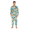 thumbnail image 5 of Adult Christmas Onesie Cartoon Lion with Sky Element Cute Animal Wallpaper for Textile Gift Wrap Paper Zipper One-Piece Pajamas Unisex with Pockets, 5 of 6