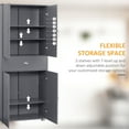 thumbnail image 4 of HOMCOM 72" Freestanding Kitchen Pantry Cabinet with 2 Large Double Door Cabinets and 1 Center Drawer, gray, 4 of 8