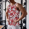 thumbnail image 5 of Logiee Red Hawthorn Print Men's Workout Tank Top,Quick Dry Workout Tank Top,Gym Muscle Tee,Fitness Bodybuilding Sleeveless T Shirt-Large, 5 of 7