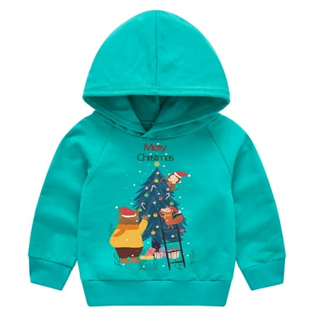 

QISIWOLE Children s Print Pullover Boys And Girls Sweater Santa Claus Children s Jacket Long Sleeve Christmas Sweatshirt summer savings !