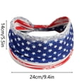 thumbnail image 2 of 4th of July Headbands for Women - Wide Knotted Turban Patriotic Headbands with USA Flag Stars & Stripes Design, Non- Hair Accessories for Independence Day & Holiday Celebrations, 2 of 8