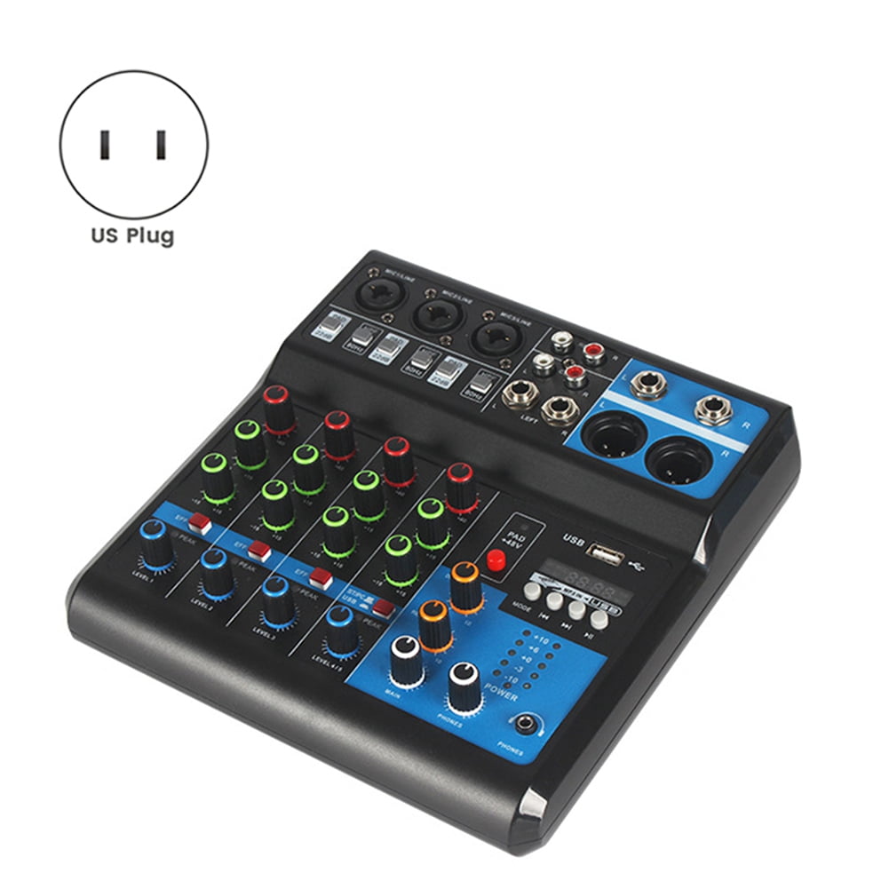 A5 Live SoundCard Mixing Console Mixer for Live Streaming DJ Audio Equipment Professional Audio 5Channel Sound Mixer(US)