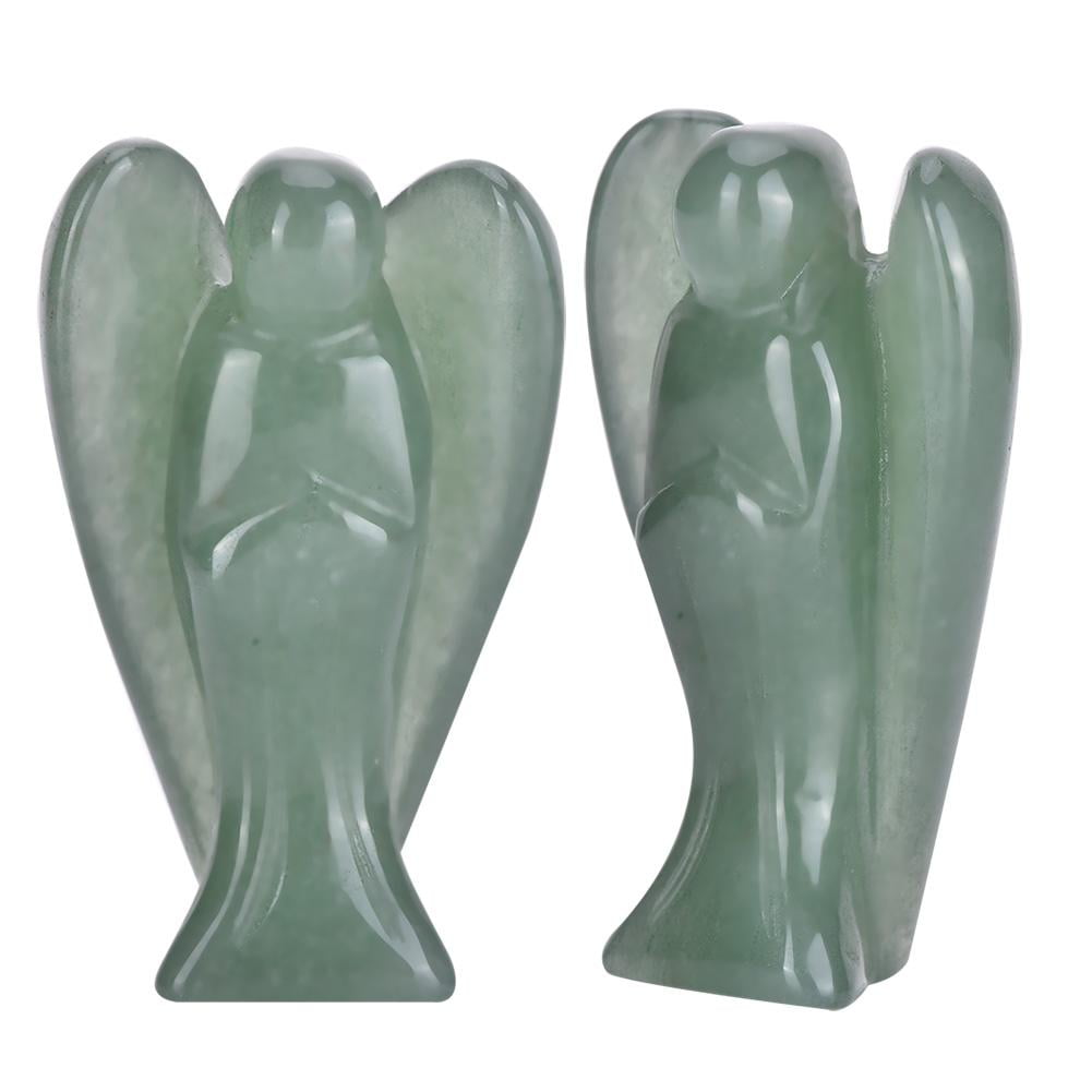 LYUMO Beautiful Natural Clear Quartz Crystal Healing Power Carved Angel