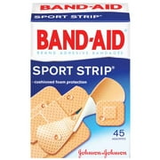 Johnson & Johnson Band Aid Sport Strip Adhesive Bandages, 45 ea