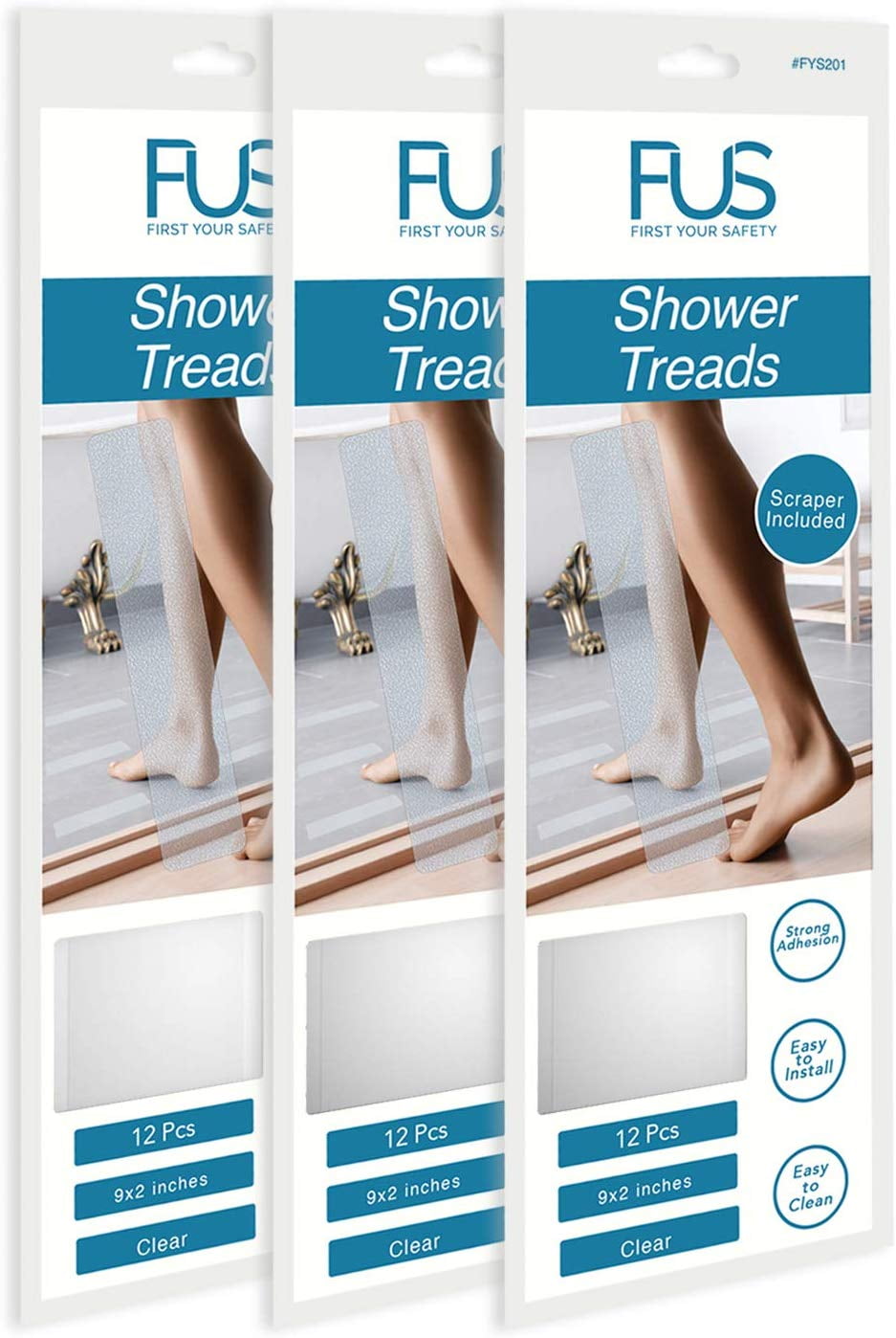 Anti Slip Tread Decal Sticker Tape Tub Bathtub Shower Clear 3.75" round 12 pk 