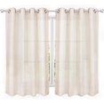 thumbnail image 2 of Bailu Natural Linen Semi Sheer Curtains for Bedroom 63 Inch Length Light Filtering Draperies Bronze Grommet Set of 2 Panels (52''W x 63''L, Natural), 2 of 7
