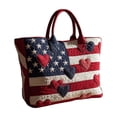 thumbnail image 2 of HCBY Multicolour Printed Tote Bag, Durable Polyester Cloth Pouch, Stitched Quilted Handbag, Waterproof Daily Carry Bag, Multi Compartment Storage Tote, 13.39 x 15.75 in, 2 of 6