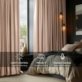 thumbnail image 4 of Half Price Drapes Signature Rosey Dawn Velvet Blackout Curtains For Bedroom(1 Panel), 50WX 96L, 4 of 10