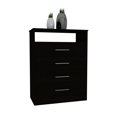 thumbnail image 1 of Trent Home Commode Moderne en Bois d'Ingénierie 4 Tiroirs en Noir, 1 of 13
