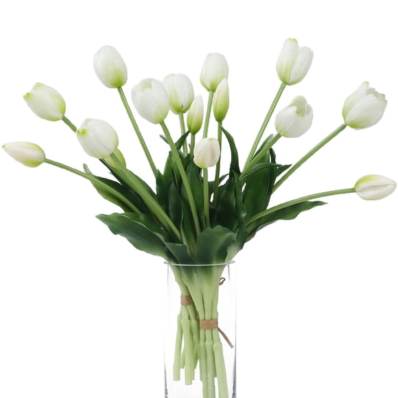 Ramos de flores artificiales LINSIE Tulipanes blancos x15