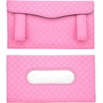 thumbnail image 4 of Soporte para pañuelos para coche, soporte para máscara de tela para coche, con bolsa sin pañuelos, universal, de piel sintética, color rosa, para visera de coche, cajas de almacenamiento de papel de seda, clip para colgar pañuelos, soporte para servilletas/máscaras para coche RV Sailing Electrónica, 4 of 5