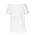 thumbnail image 5 of Pejock Women Summer Casual Cold Off Shoulder Tshirts Lace Patchwork Short Sleeve Tops Oversized Women's Loose Dressy Tops Shirt Blouse S-5XL, 5 of 6