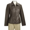 George - Women's Plus Zip-Front Leather Jacket