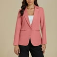 thumbnail image 2 of Blazers for Women Fashion Casual Long Sleeve Button Suit Coat Turndown Collar Work Office Jackets with Pocket Pink XXL, 2 of 6