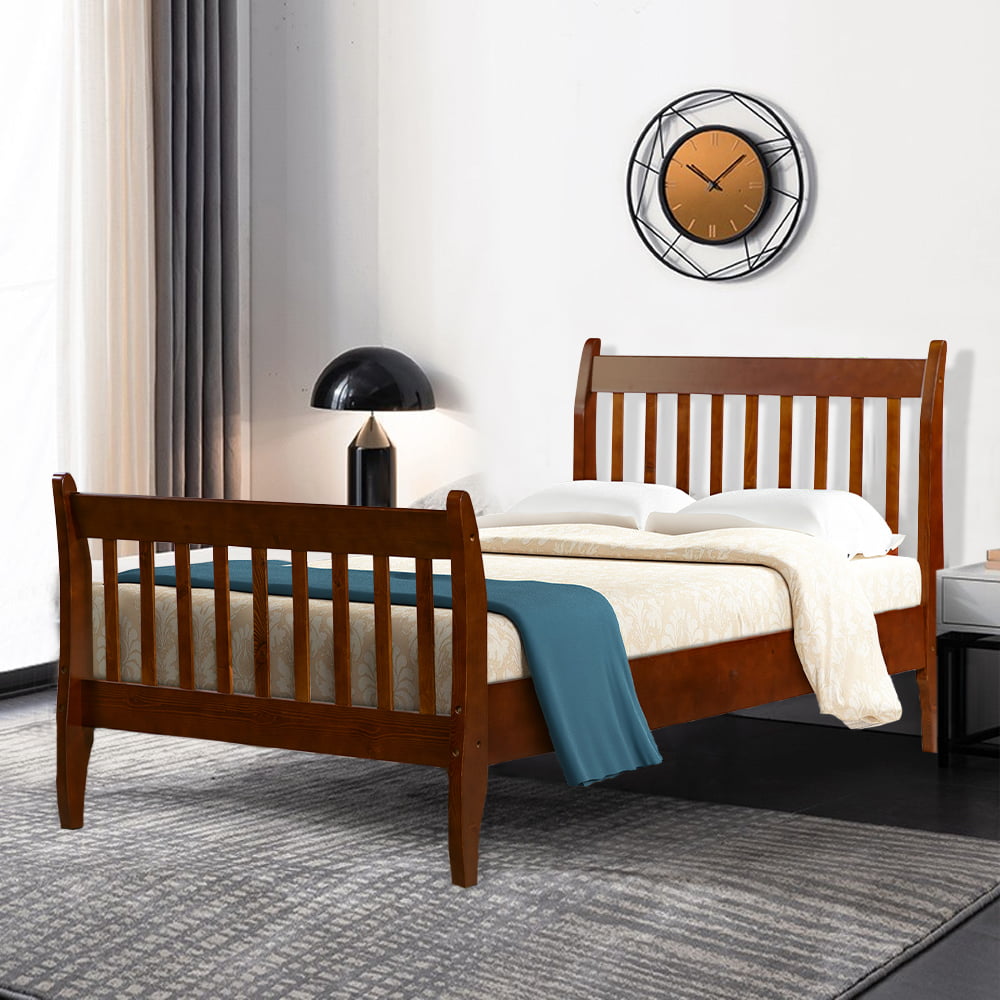 Clearance! Twin Bed Frame, Walnut Twin Platform Bed Frame with