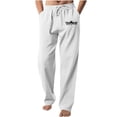 thumbnail image 1 of RXIRUCGD Men's Solid Color Drawstring Fashionable Casual Pants Full Length Pants, White, Size: 4XL, 1 of 5