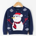thumbnail image 2 of BJUTIR Boys Sweaters Boys Girls Christmas Cartoon Snowman Prints Sweater Long Sleeve Warm Knitted Pullover Knitwear Tops, 2 of 4