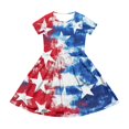 thumbnail image 6 of Grblisyd 4th of July Dresses for Girls USA Patriotic Short Sleeve Dress American Flag Crew Neck A Line Dress Independence Day Outfit with Pockets 7-8y, 6 of 6