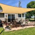 thumbnail image 2 of Outdoor Waterproof Square Patio Polyester Sun Shade Sail Beige, 2 of 5