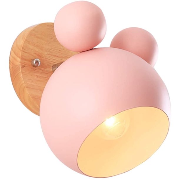 Lámparas de pared Interior para dormitorios, salas de estar, pasillos, restaurantes (lámparas de pared de rosas Mickey Mouse (bandeja de madera de 12 cm), sin bombillas) PenghuiLiu 9024719103426