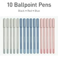 thumbnail image 3 of WWS-Ballpoint Pens, 15-Pack, Assorted Frosted Barrels (Gray, Blue, Pink), Black, Blue & Red Ink, 0.7mm Fine Point, Smooth Writing for Note-Taking, Journaling & Office Supplies, Bulk Pen Set, 3 of 4